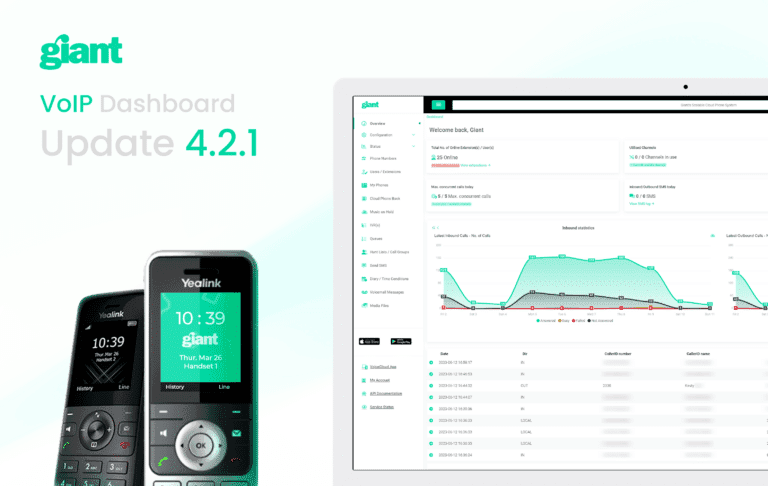 Giant Unveils Streamlined and De-Cluttered VOIP Control Dashboard 4.2.1, Enhancing Usability with Interactive Graphs and Sleek Design